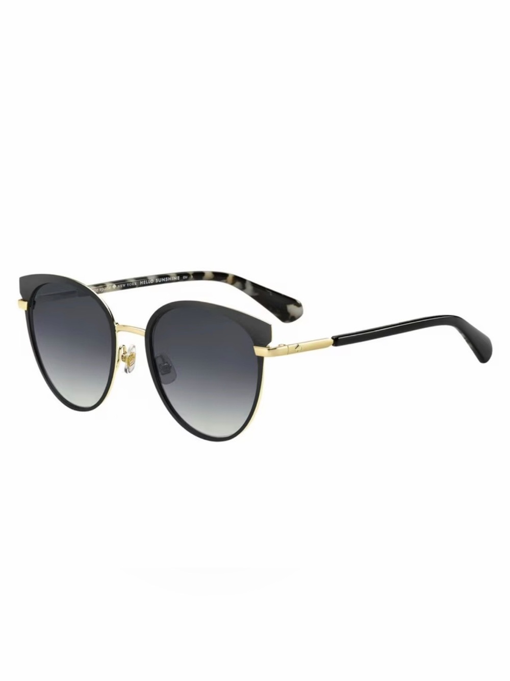 kate spade New York Hello Sunshine Tortoise and Gold Round Sunglasses